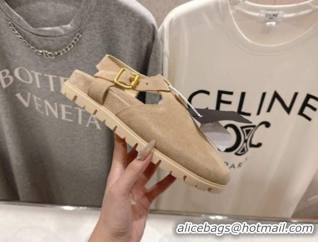 Hot Style Prada Suede Birkenstock Sandals Beige 2025 PR060305