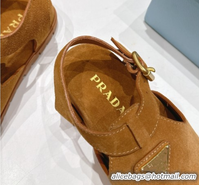 Cheap Prada Suede Birkenstock Sandals Yellow 2025 PR060305