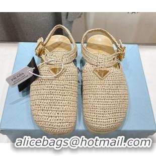 Good Quality Prada Crochet Birkenstock Sandals Beige 2025 PR060305
