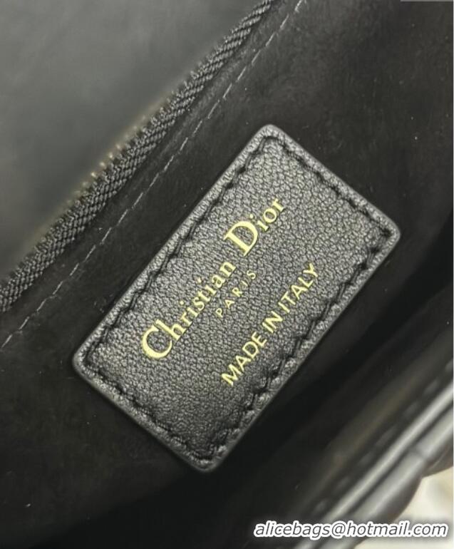 Famous Brand Dior Mini Lady Dior Bag in Cannage Lambskin with Strass M0505 Black 2025