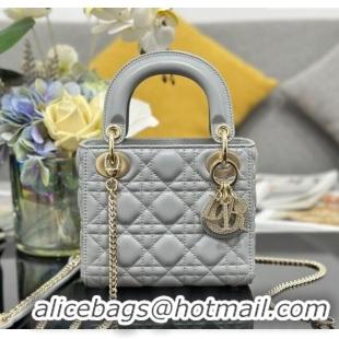 Best Price Dior Mini Lady Dior Bag in Cannage Lambskin with Strass M0505 Grey 2025