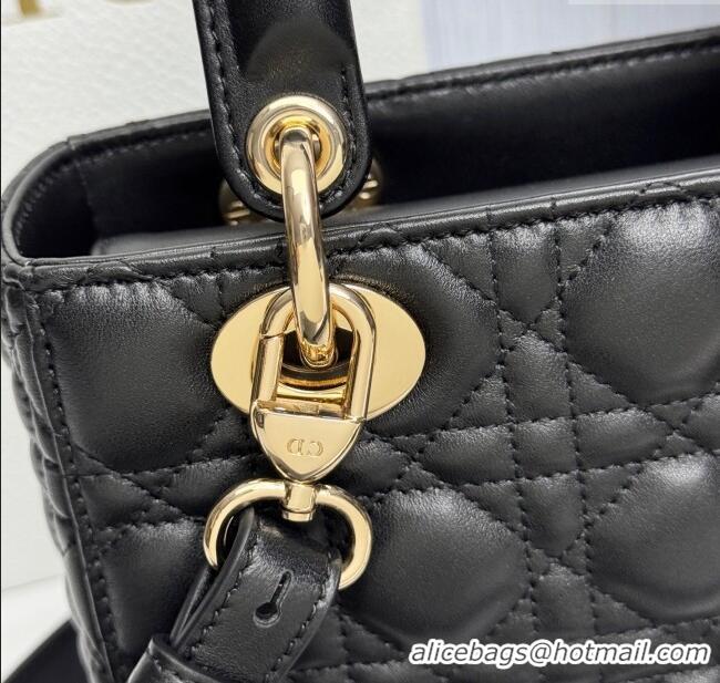Top Quality Dior Small Lady Dior My ABCDior Bag in Cannage Lambskin with Pearls M0538 Black 2025