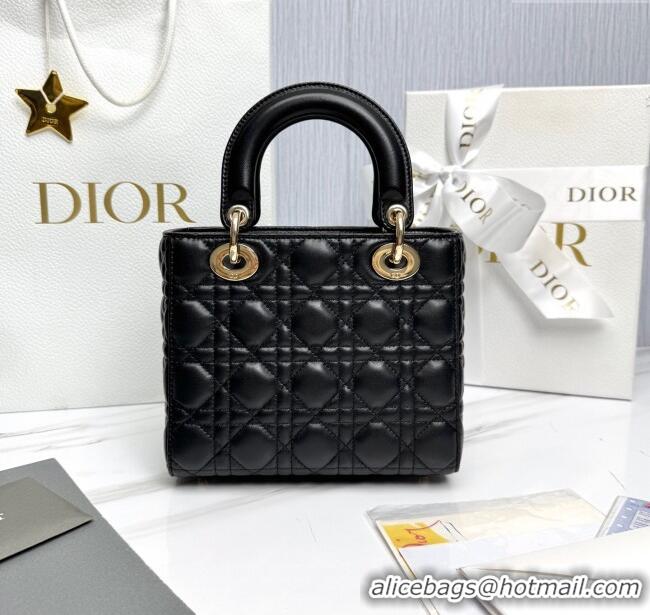 Top Quality Dior Small Lady Dior My ABCDior Bag in Cannage Lambskin with Pearls M0538 Black 2025