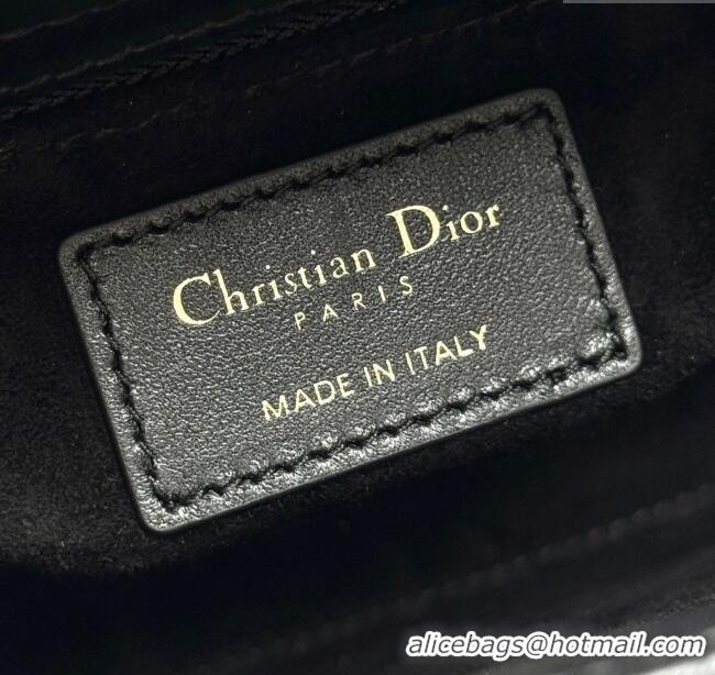 Top Quality Dior Small Lady Dior My ABCDior Bag in Cannage Lambskin with Pearls M0538 Black 2025
