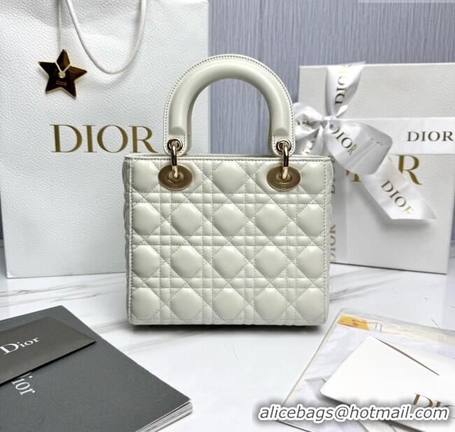 Best Price Dior Small Lady Dior My ABCDior Bag in Cannage Lambskin with Pearls M0538 White 2025