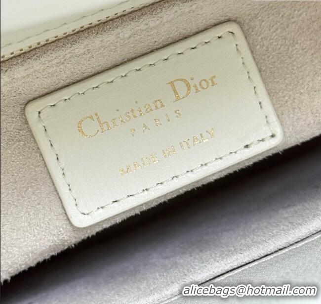 Best Price Dior Small Lady Dior My ABCDior Bag in Cannage Lambskin with Pearls M0538 White 2025