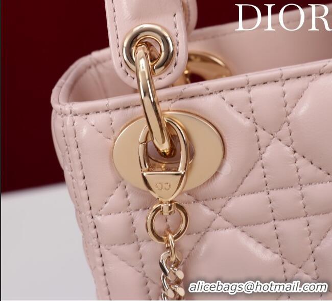 Top Design Dior Small Lady Dior My ABCDior Bag in Cannage Lambskin with Pearls M0538 Light Pink 2025