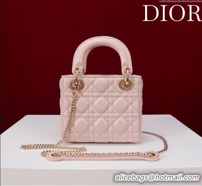 Top Design Dior Small Lady Dior My ABCDior Bag in Cannage Lambskin with Pearls M0538 Light Pink 2025