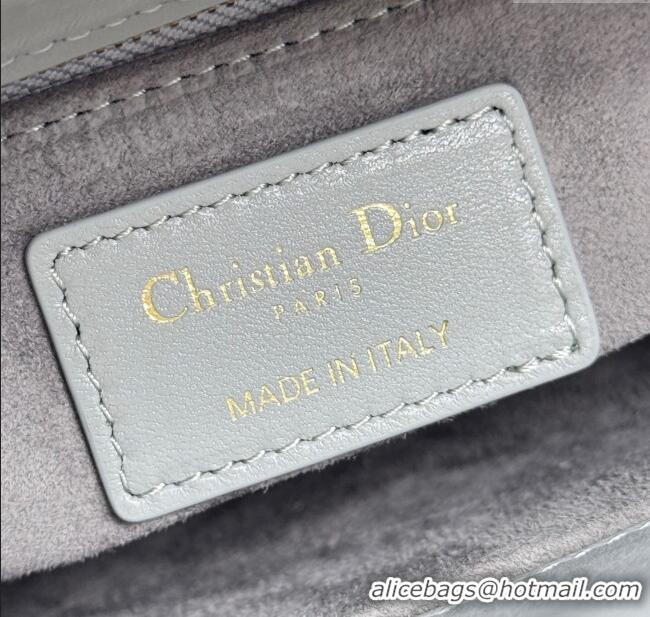 Best Price Dior Small Lady Dior My ABCDior Bag in Cannage Lambskin with Pearls M0538 Grey 2025