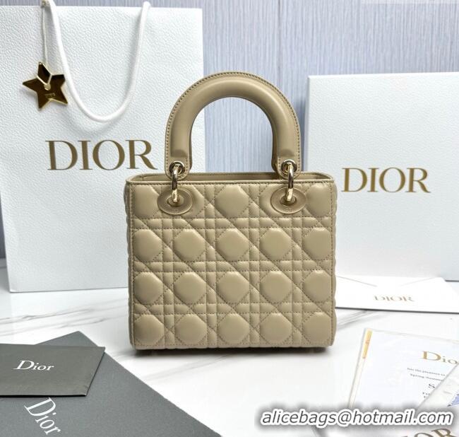Buy Fashionable Dior Small Lady Dior My ABCDior Bag in Cannage Lambskin with Pearls M0538 Beige 2025