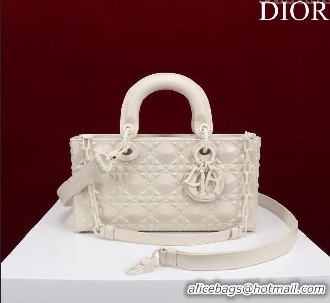 Well Crafted Dior Medium Lady D-Joy Bag in Cannage Leather M0540 All White 2025