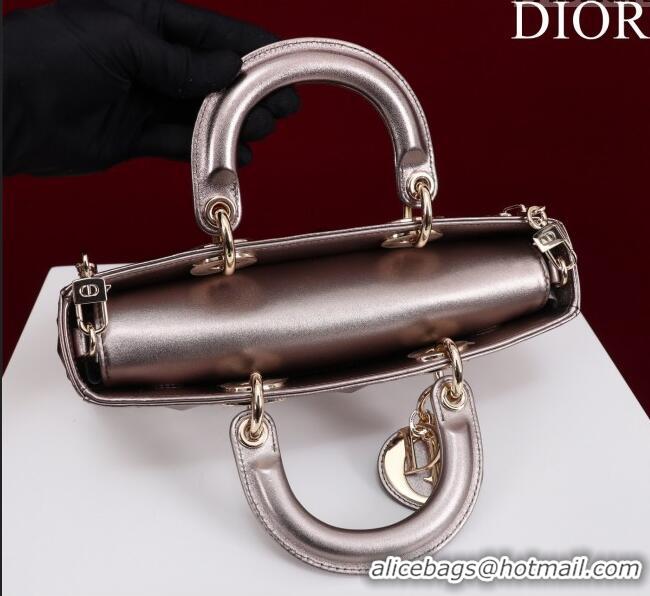Buy Inexpensive Dior Medium Lady D-Joy Bag in Metallic Cannage Leather M0540 Bronze 2025