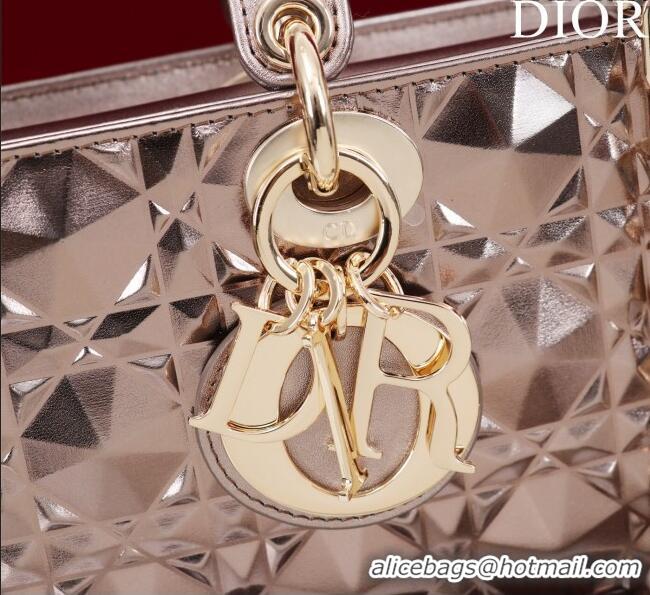 Buy Inexpensive Dior Medium Lady D-Joy Bag in Metallic Cannage Leather M0540 Bronze 2025