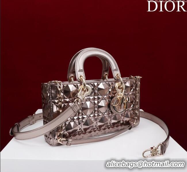 Buy Inexpensive Dior Medium Lady D-Joy Bag in Metallic Cannage Leather M0540 Bronze 2025