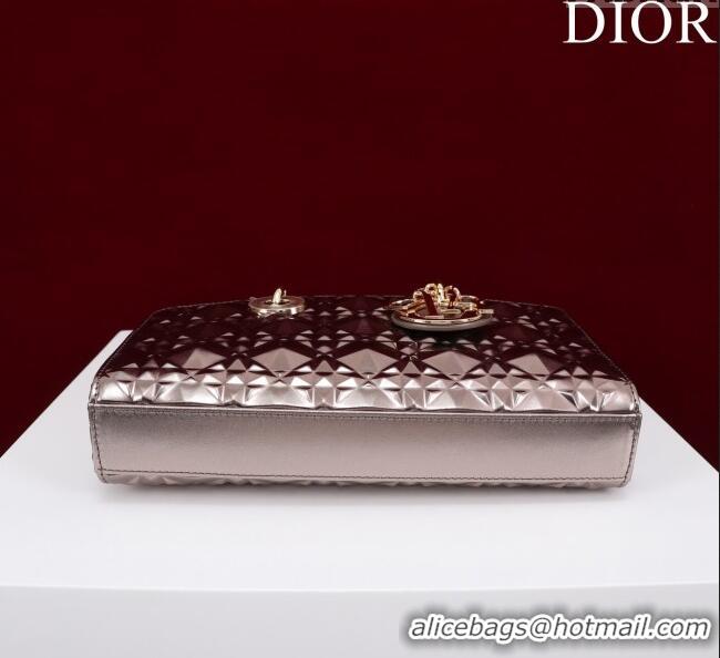 Buy Inexpensive Dior Medium Lady D-Joy Bag in Metallic Cannage Leather M0540 Bronze 2025
