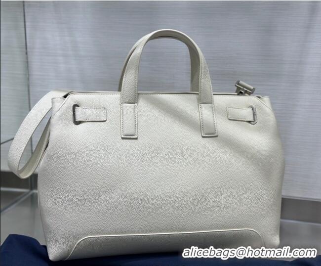 Top Quality Dior Mens Medium Dior Normandie Tote Bag in Icons Calfskin D7063 White 2025