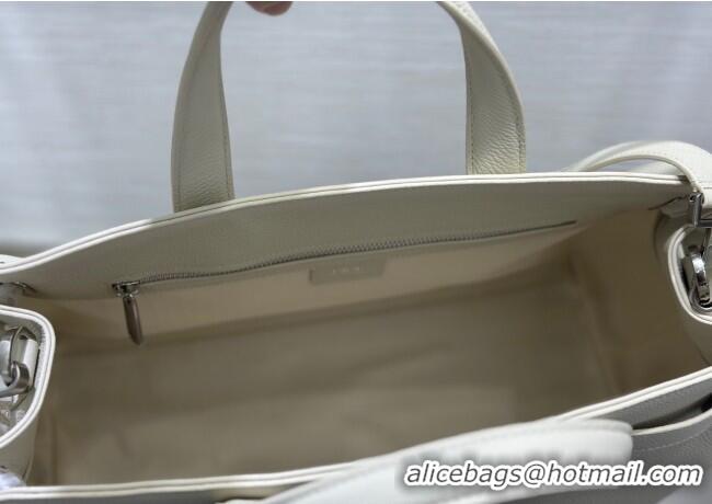 Top Quality Dior Mens Medium Dior Normandie Tote Bag in Icons Calfskin D7063 White 2025