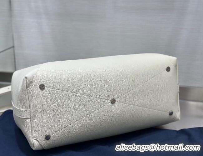 Top Quality Dior Mens Medium Dior Normandie Tote Bag in Icons Calfskin D7063 White 2025