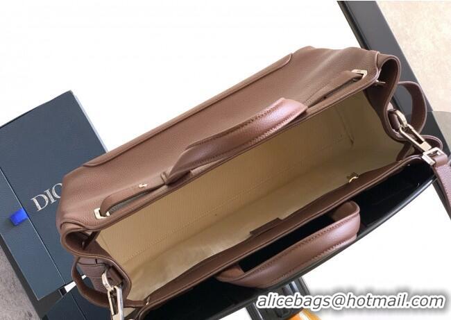 Most Popular Dior Mens Medium Dior Normandie Tote Bag in Icons Calfskin D7063 Brown 2025
