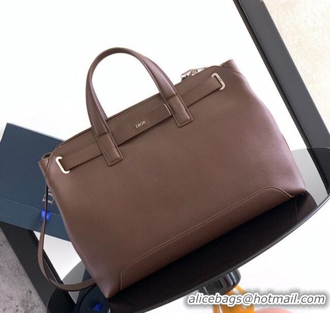 Most Popular Dior Mens Medium Dior Normandie Tote Bag in Icons Calfskin D7063 Brown 2025