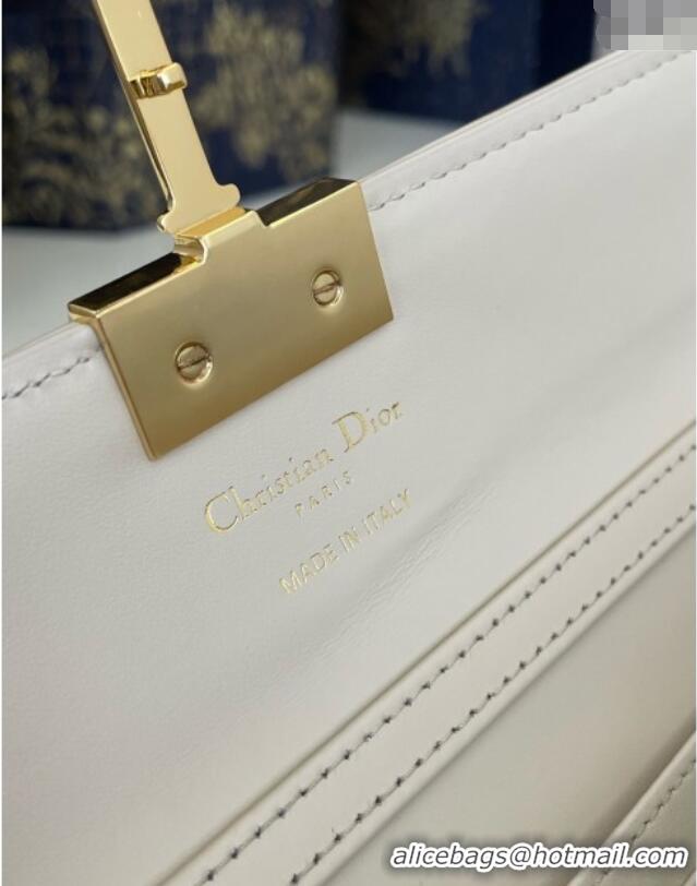 Grade Quality Dior Miss Montaigne Chain Mini Bag in Blue Oblique Chambray with Raffia Effect and White Calfskin D7078 20