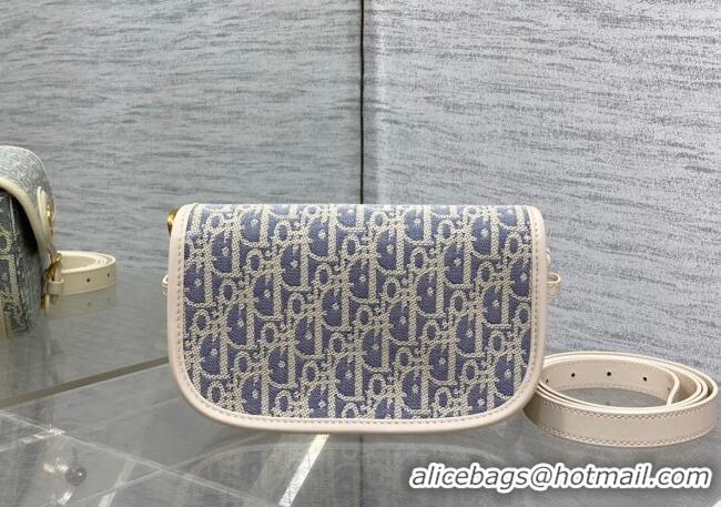 Best Product Dior Bobby East-West Bag in Blue Oblique Chambray with Raffia Effect and White Calfskin D7079 2025