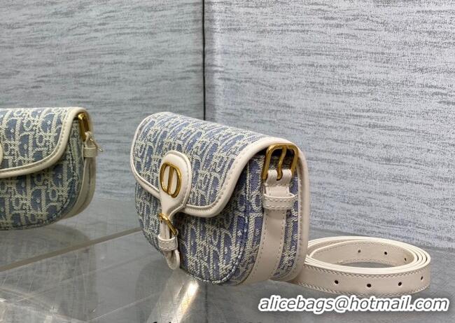 Best Product Dior Bobby East-West Bag in Blue Oblique Chambray with Raffia Effect and White Calfskin D7079 2025