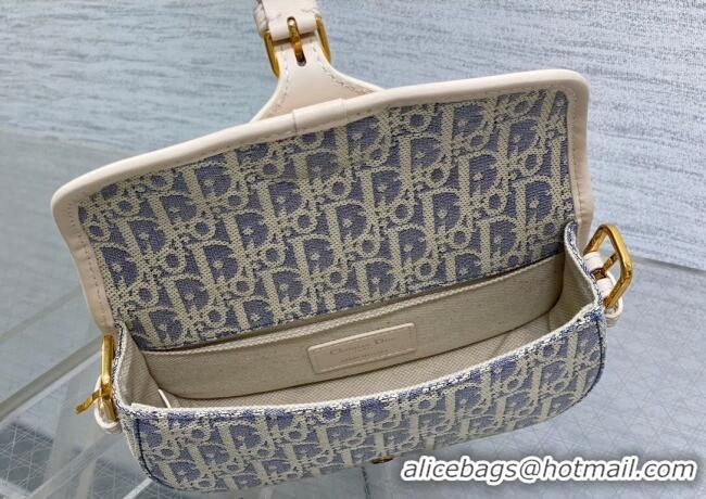 Best Product Dior Bobby East-West Bag in Blue Oblique Chambray with Raffia Effect and White Calfskin D7079 2025