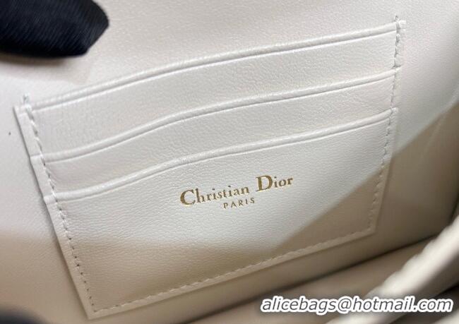 Buy Discount Dior Miss Caro Mini Bag in Blue Dior Oblique Chambray with Raffia Effect and White Calfskin D7080 2025