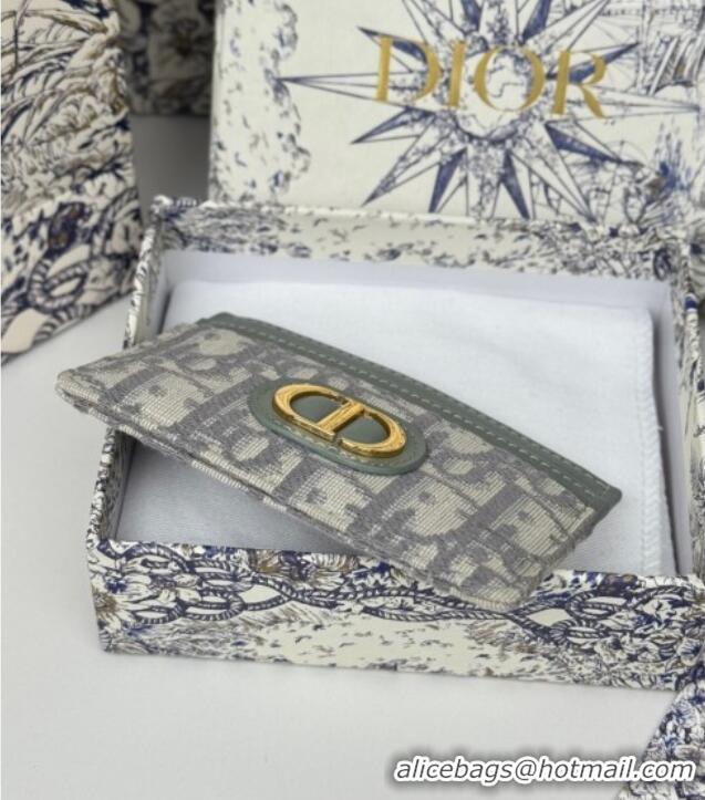 Good Taste Dior 30 Montaigne Freesia Card Holder in Oblique Jacquard 7084 Grey 2025 