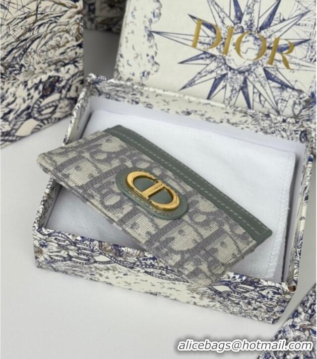 Good Taste Dior 30 Montaigne Freesia Card Holder in Oblique Jacquard 7084 Grey 2025 