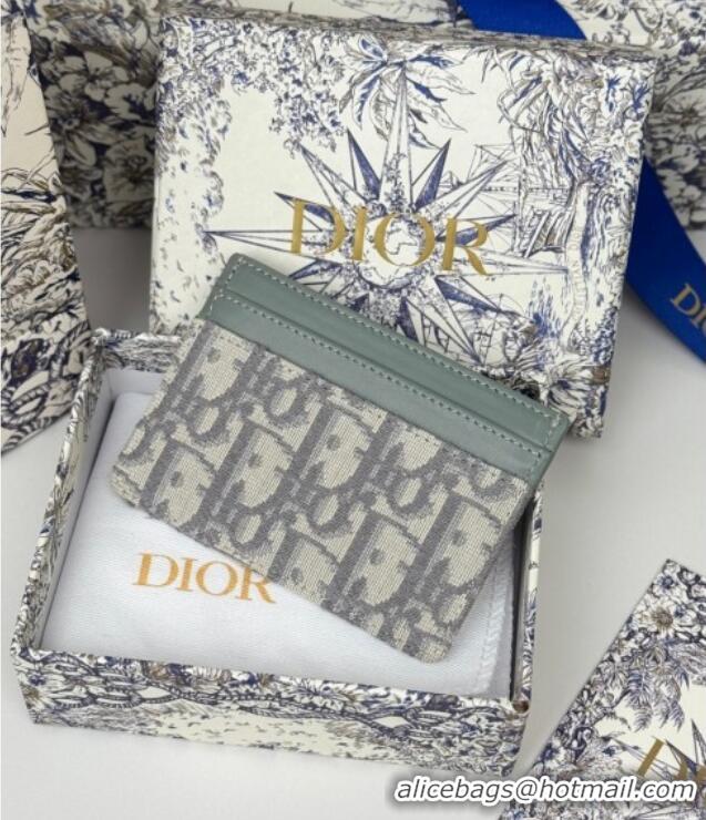 Good Taste Dior 30 Montaigne Freesia Card Holder in Oblique Jacquard 7084 Grey 2025 