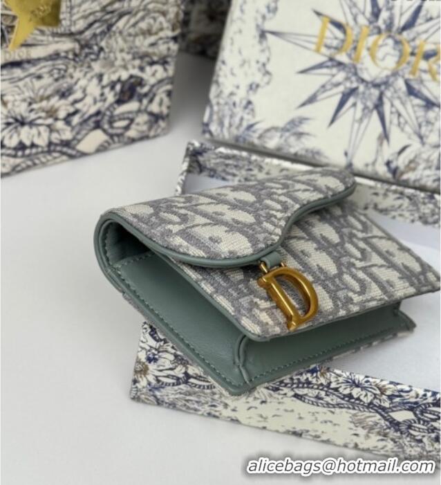 Unique Discount Dior Saddle Bloom Card Holder in Oblique Jacquard D7087 Grey 2025
