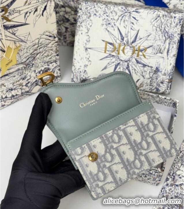 Unique Discount Dior Saddle Bloom Card Holder in Oblique Jacquard D7087 Grey 2025