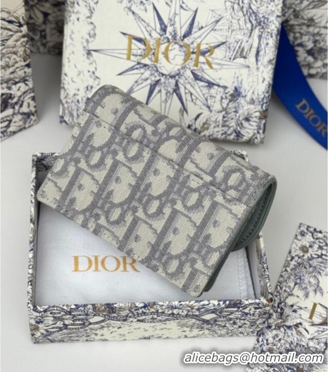 Unique Discount Dior Saddle Bloom Card Holder in Oblique Jacquard D7087 Grey 2025