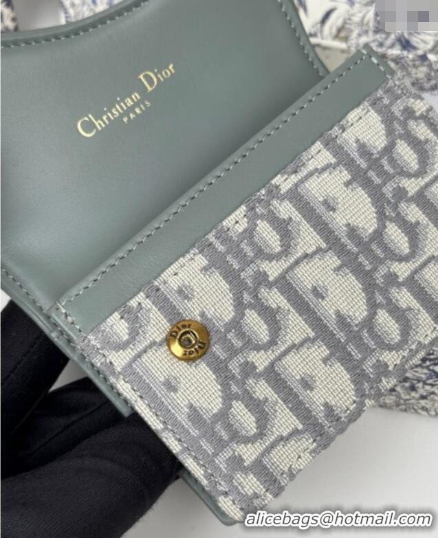 Unique Discount Dior Saddle Bloom Card Holder in Oblique Jacquard D7087 Grey 2025