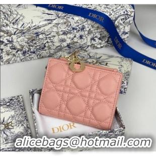 Trendy Design Dior Lady Dior Dahlia Wallet in Cannage Lambskin D7090 Pink 2025