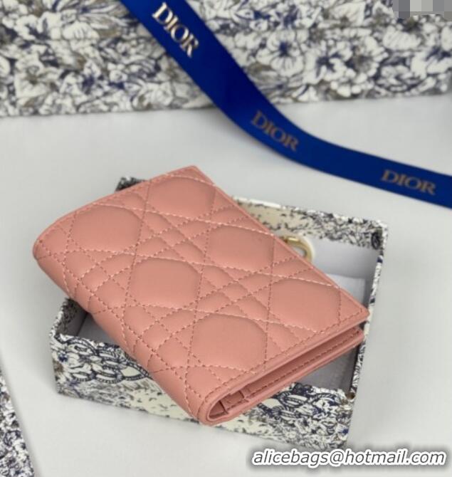 Trendy Design Dior Lady Dior Dahlia Wallet in Cannage Lambskin D7090 Pink 2025