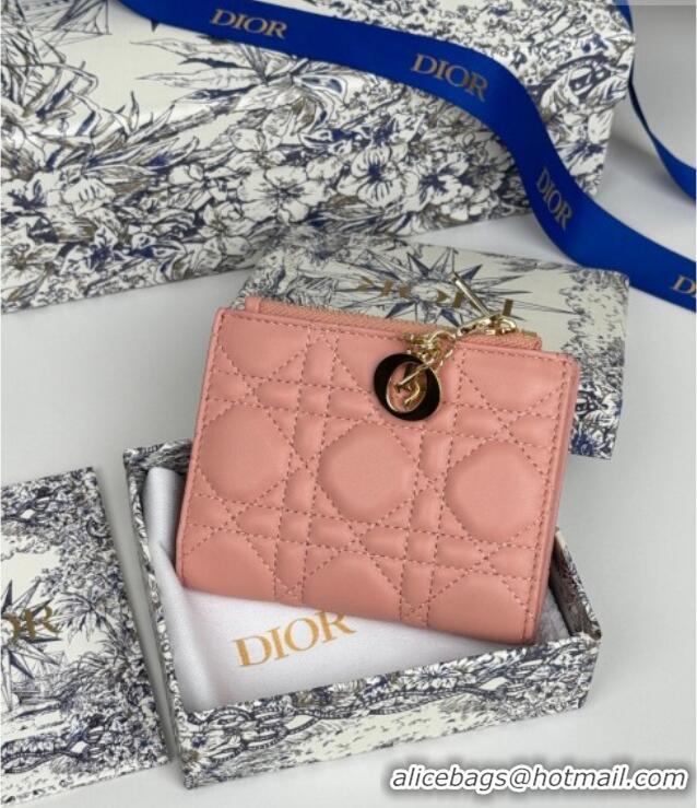 Trendy Design Dior Lady Dior Dahlia Wallet in Cannage Lambskin D7090 Pink 2025