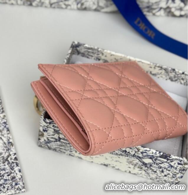 Trendy Design Dior Lady Dior Dahlia Wallet in Cannage Lambskin D7090 Pink 2025