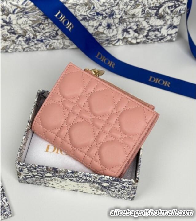 Trendy Design Dior Lady Dior Dahlia Wallet in Cannage Lambskin D7090 Pink 2025