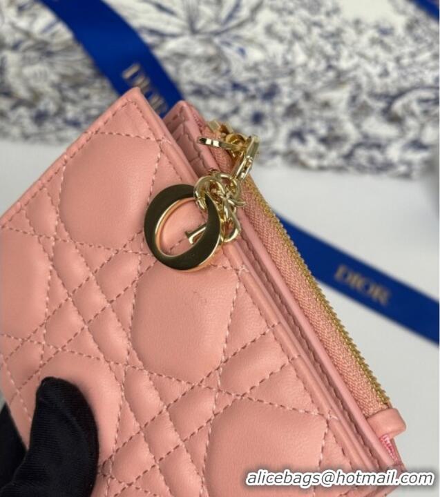 Trendy Design Dior Lady Dior Dahlia Wallet in Cannage Lambskin D7090 Pink 2025