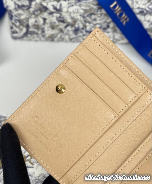 Low Cost Dior Lady Dior Dahlia Wallet in Cannage Lambskin D7090 Beige 2025