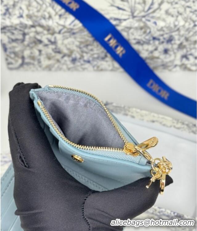 Unique Discount Dior Lady Dior Dahlia Wallet in Cannage Lambskin D7090 Blue 2025