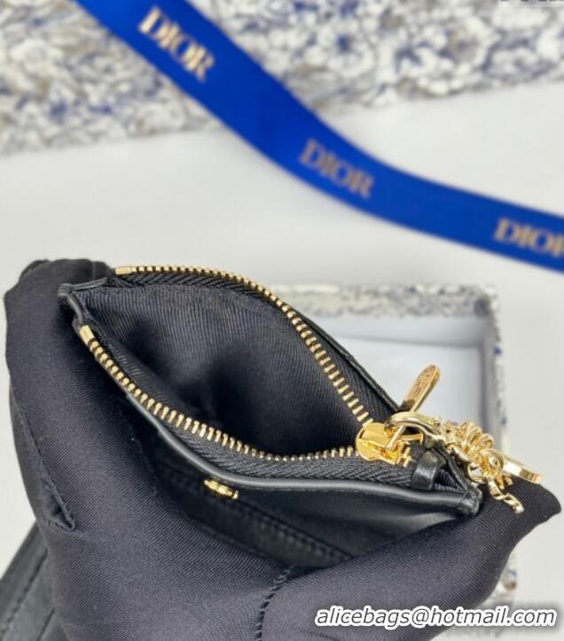 Super Quality Dior Lady Dior Dahlia Wallet in Cannage Lambskin D7090 Black 2025