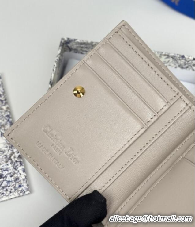 Lower Price Dior Lady Dior Dahlia Wallet in Cannage Lambskin D7090 Grey 2025