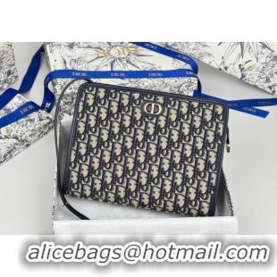 Good Discount Dior 30 Montaigne Dea Pouch in Oblique Jacquard 7096 Blue 2025
