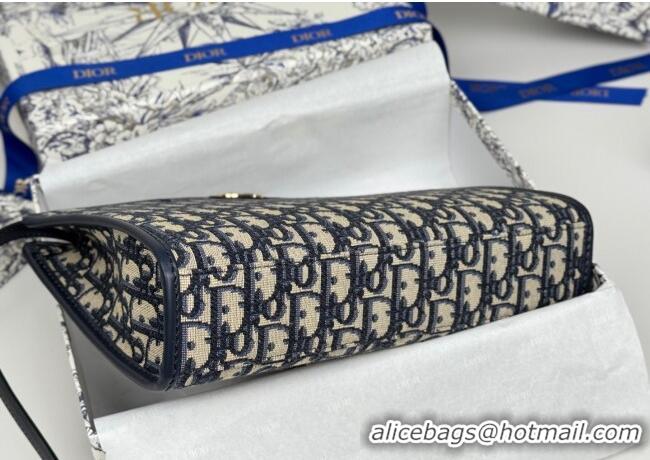 Good Discount Dior 30 Montaigne Dea Pouch in Oblique Jacquard 7096 Blue 2025