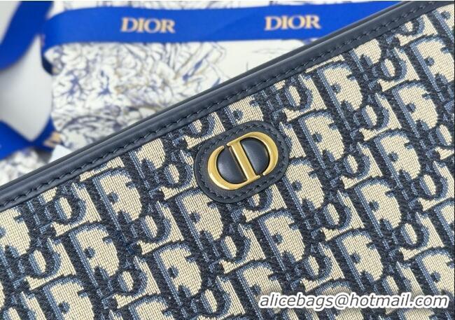 Good Discount Dior 30 Montaigne Dea Pouch in Oblique Jacquard 7096 Blue 2025