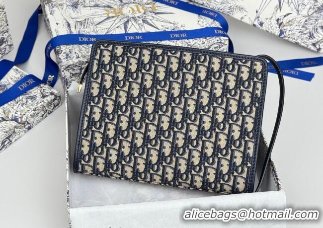 Good Discount Dior 30 Montaigne Dea Pouch in Oblique Jacquard 7096 Blue 2025